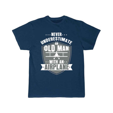 old man with an airplane T SHIRT THE AV8R